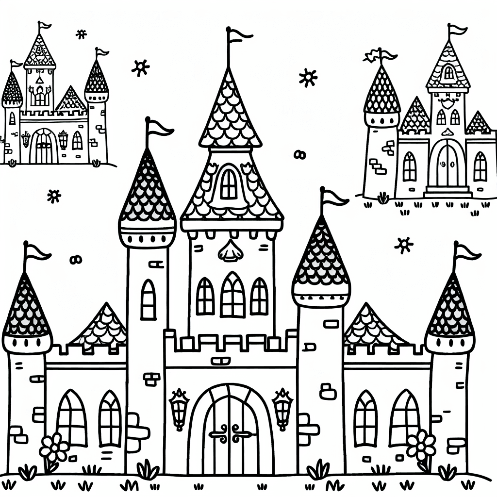 cute princess castle coloring pages