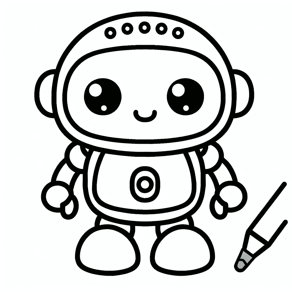 cute robot beep coloring pages