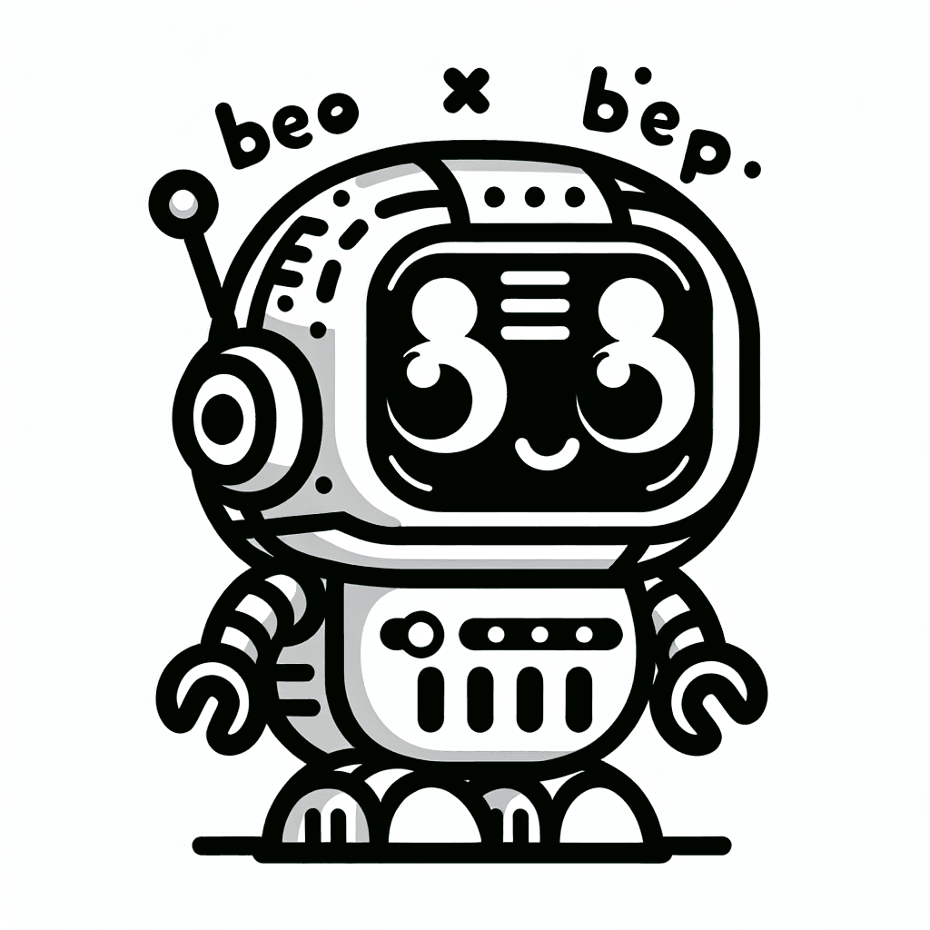 Additional cute robot beep coloring page 1