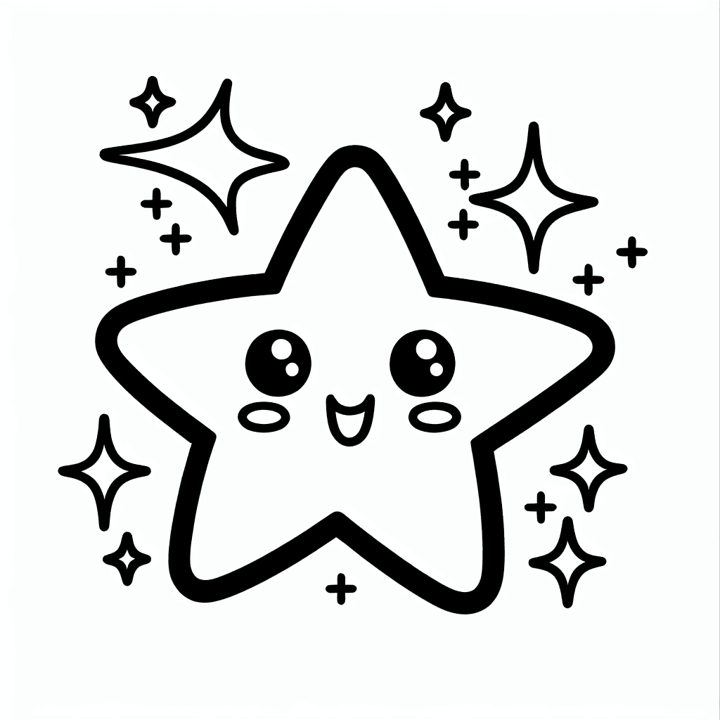 cute star sparkle coloring pages