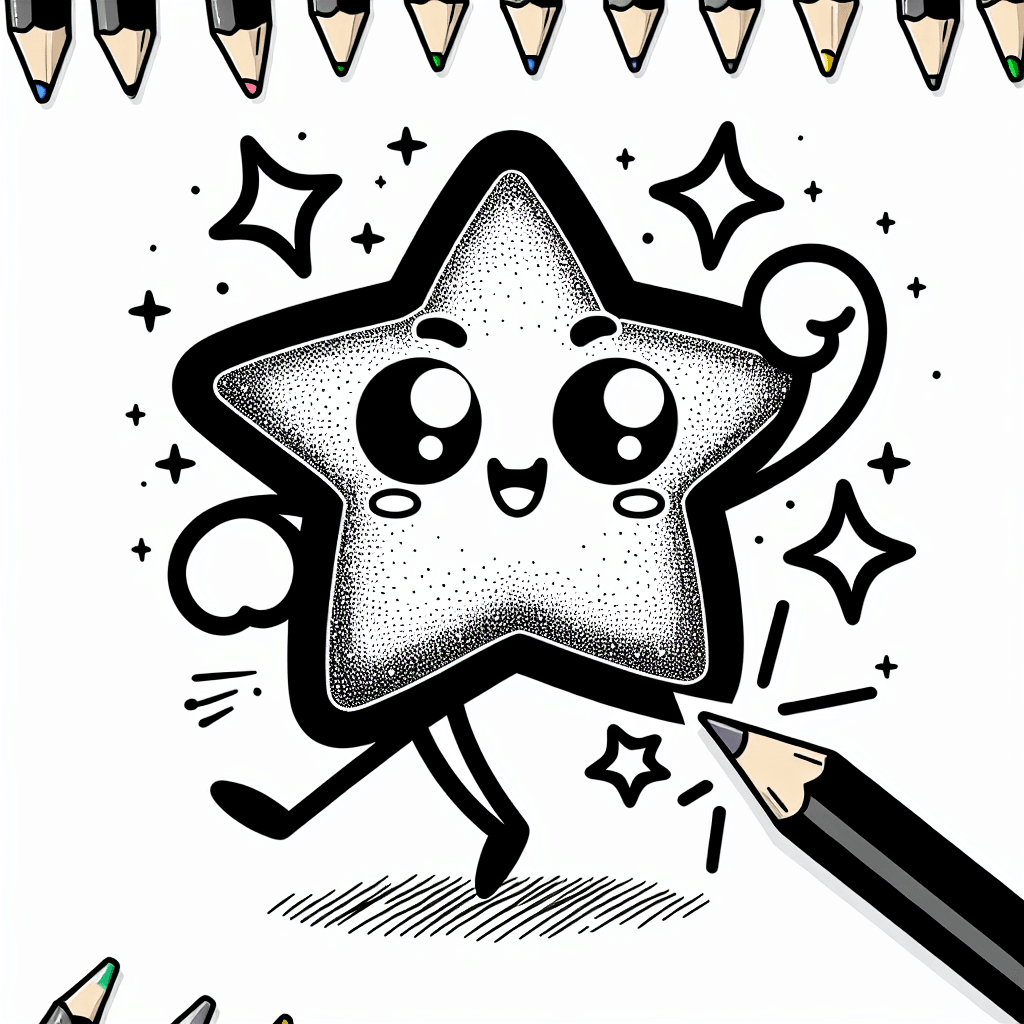 Additional cute star sparkle coloring page 2