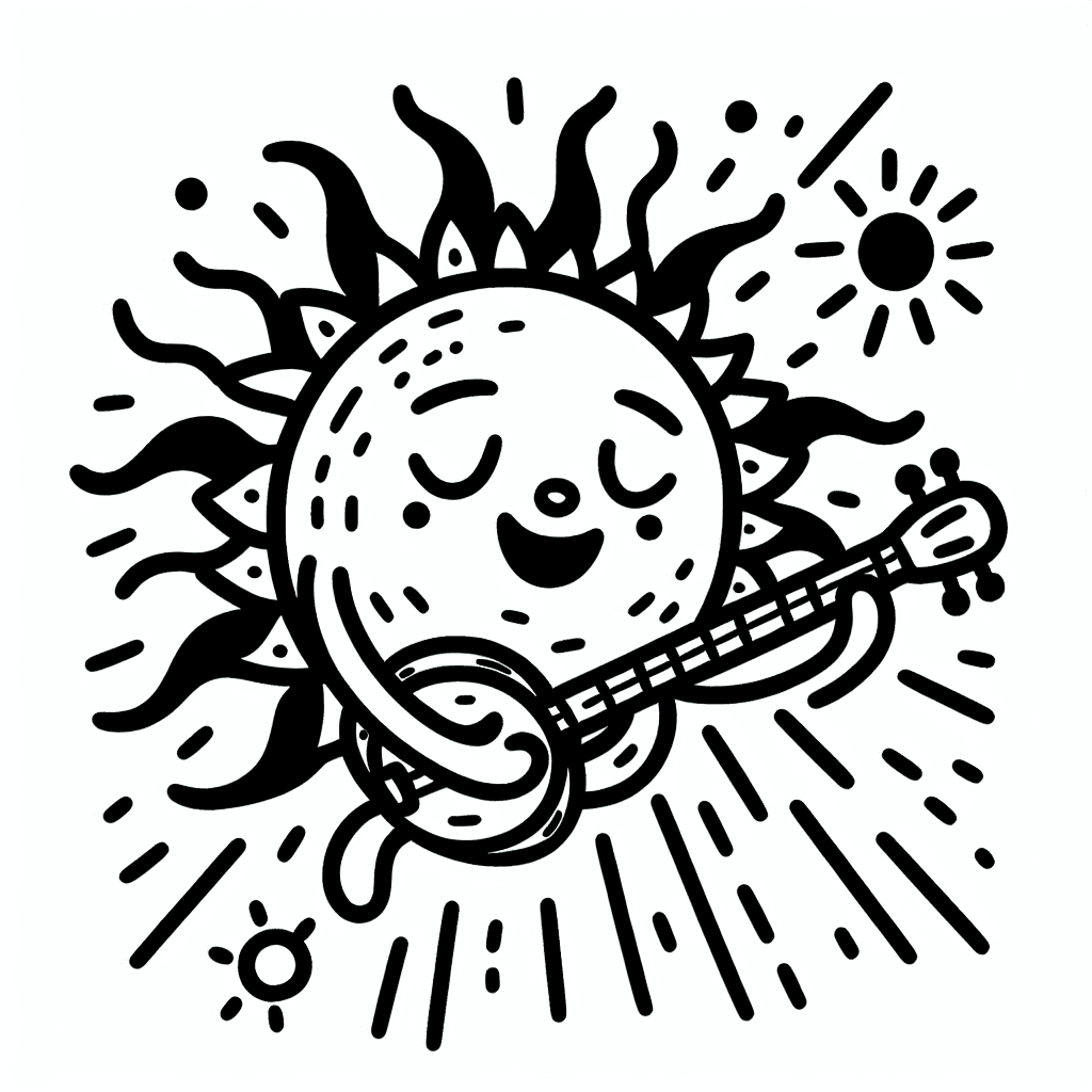 Additional cute sun shine coloring page 2