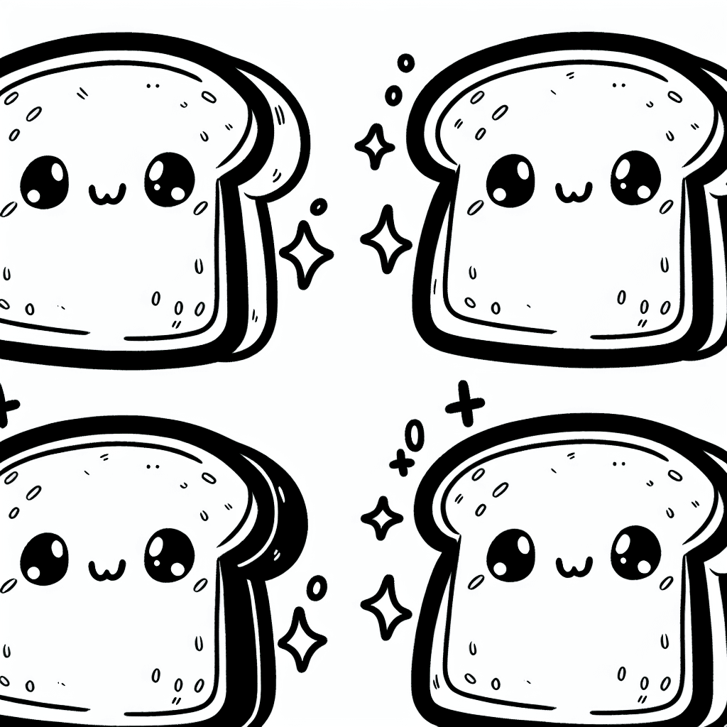 cute toast coloring pages