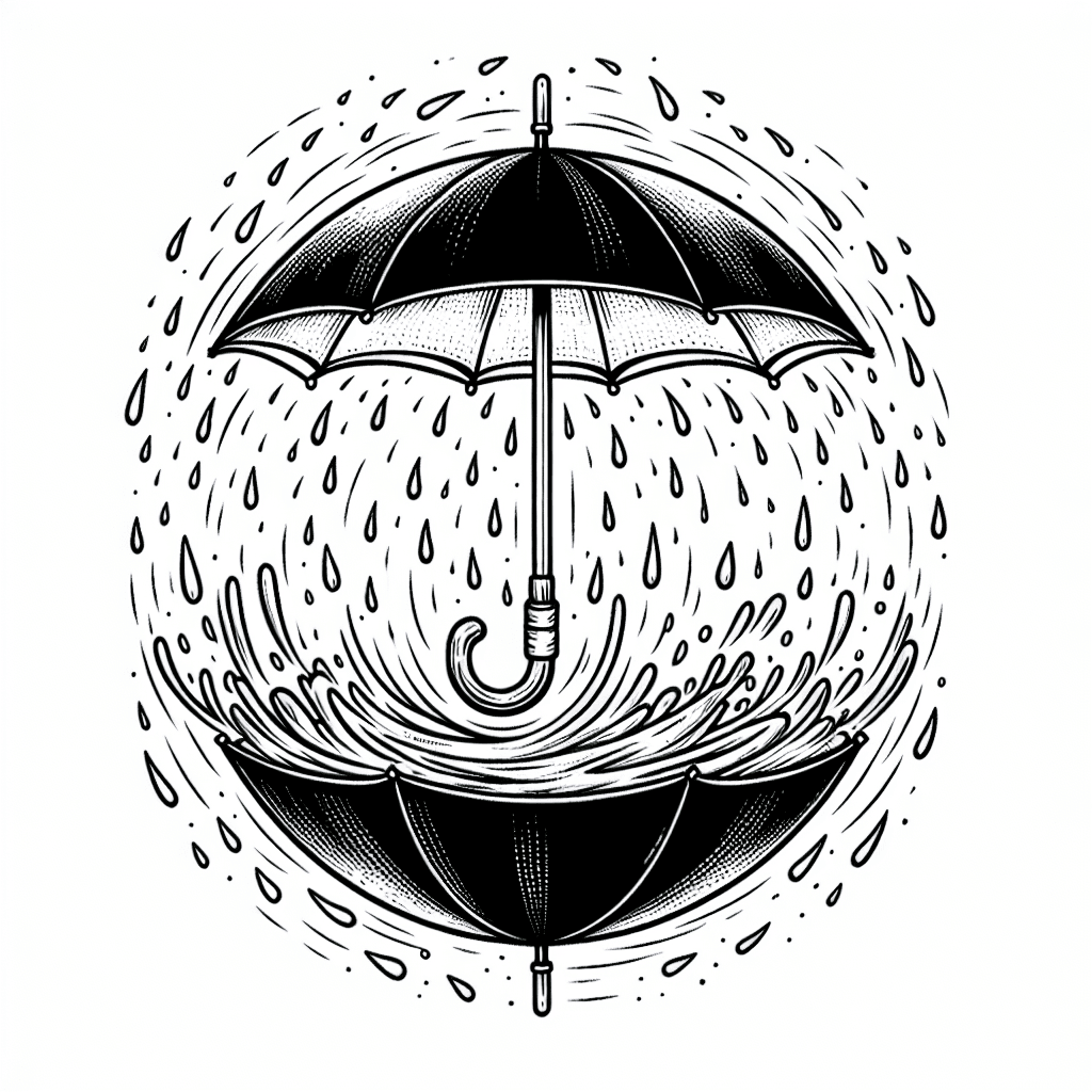 Additional cute umbrella rain coloring page 2