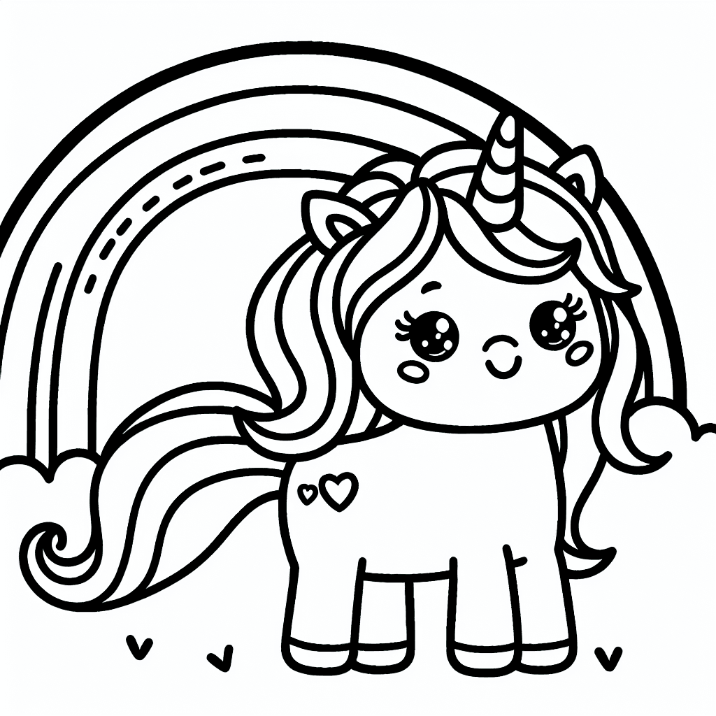 cute unicorn rainbow coloring pages