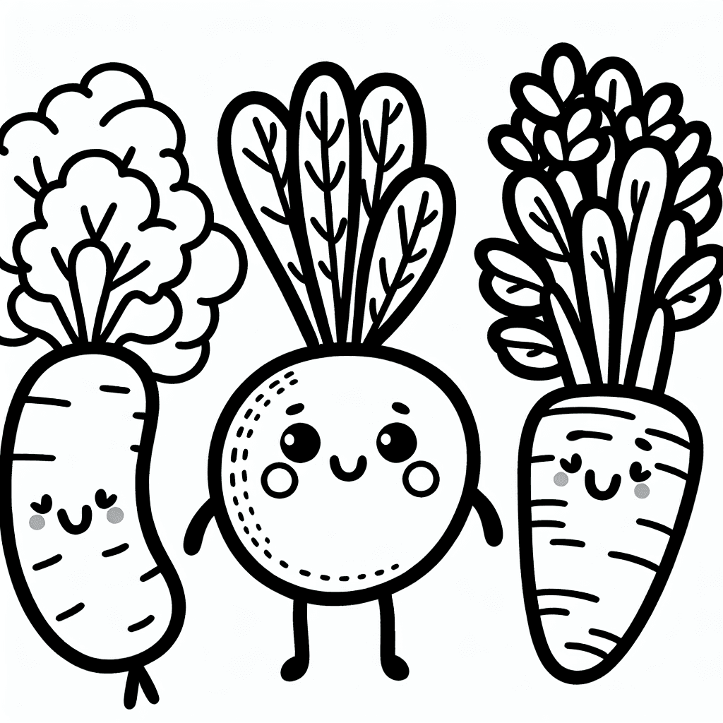 cute vegetable coloring pages