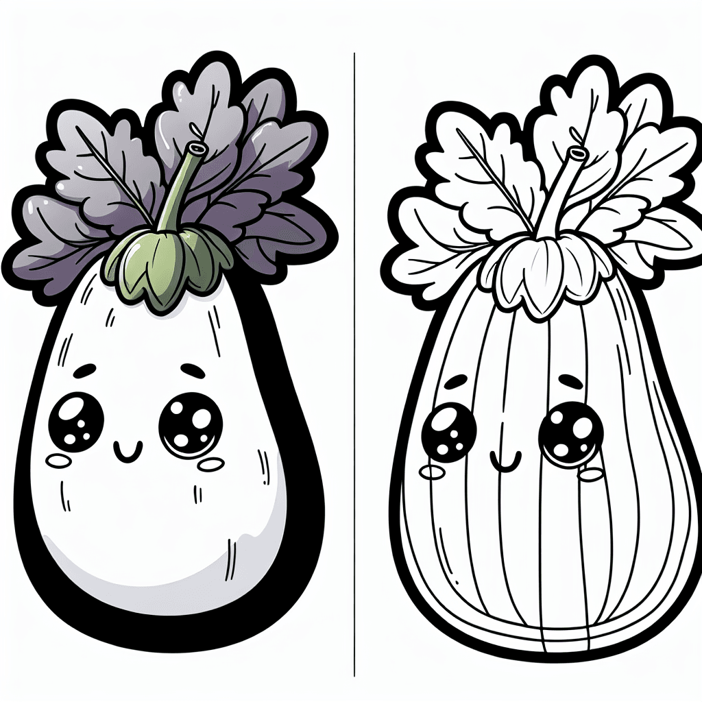 Additional cute vegetable coloring page 1