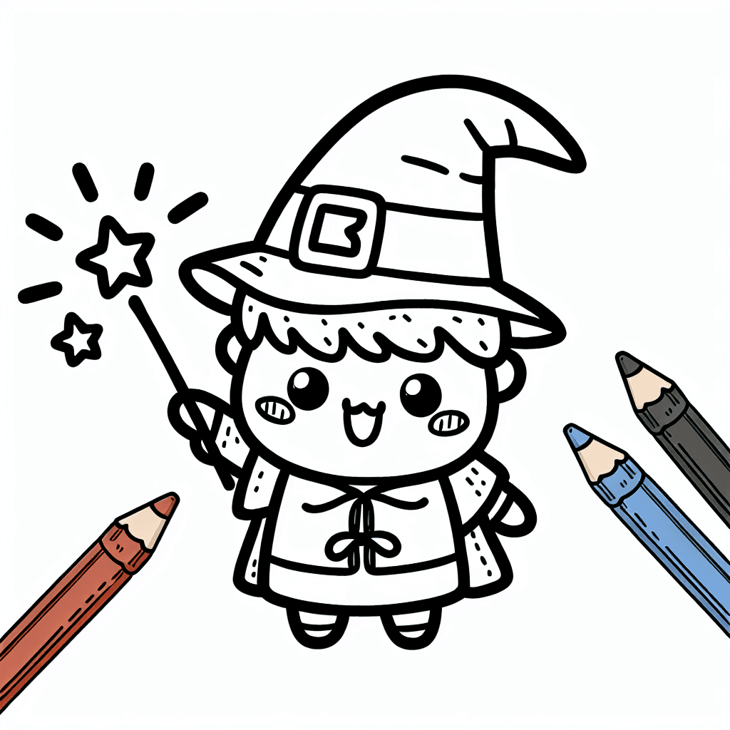 cute wizard spell coloring pages