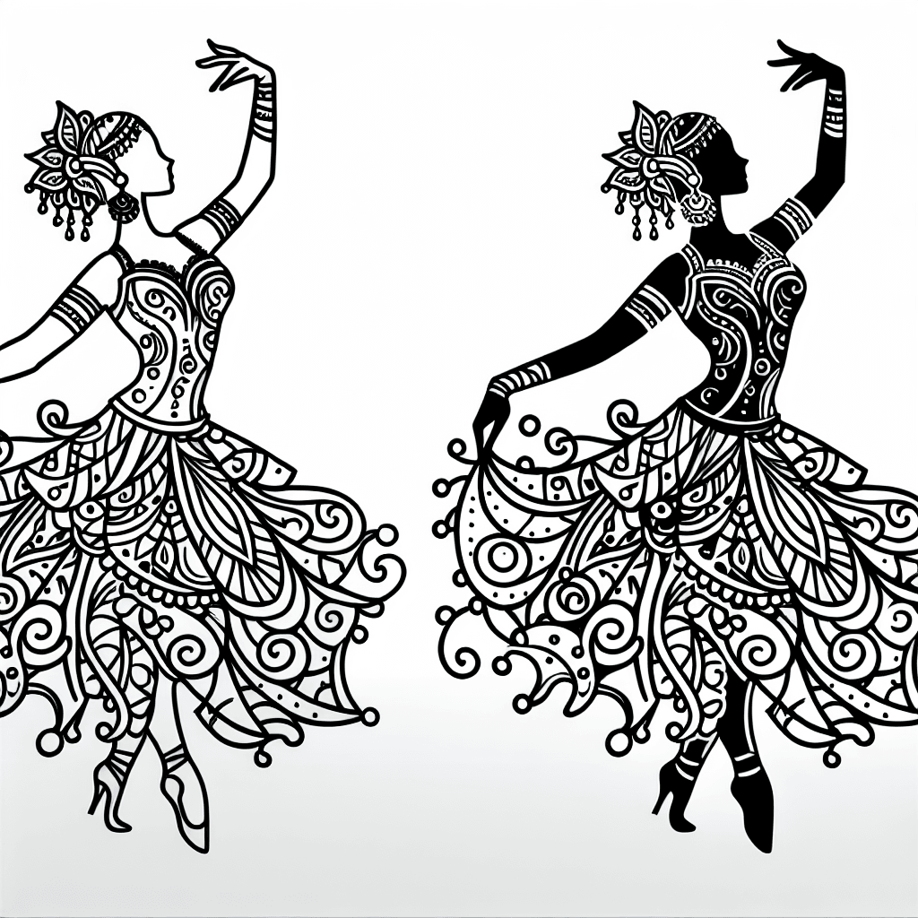 Additional dance costume coloring page 1