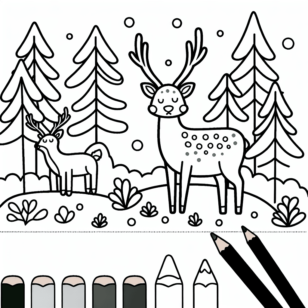 deer forest coloring pages