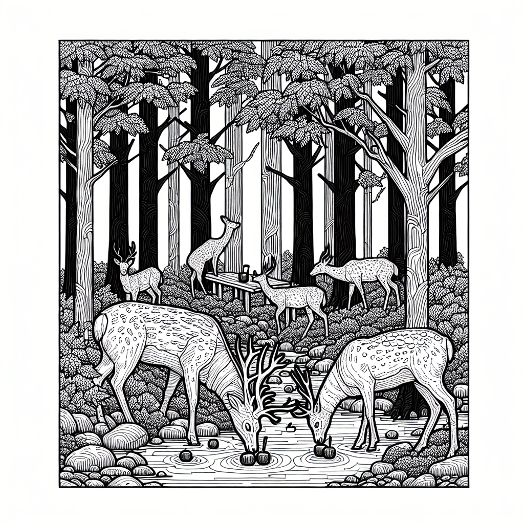 Additional deer forest coloring page 2