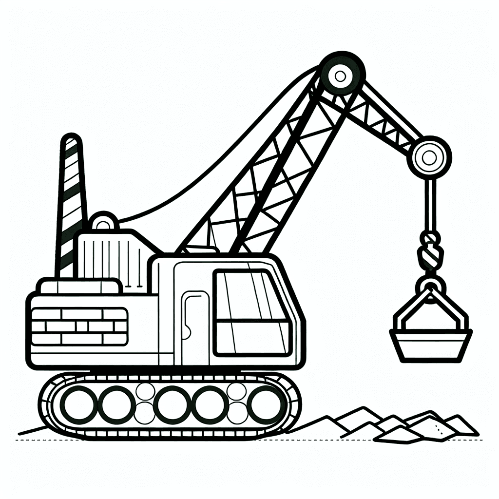 demolition crane coloring pages