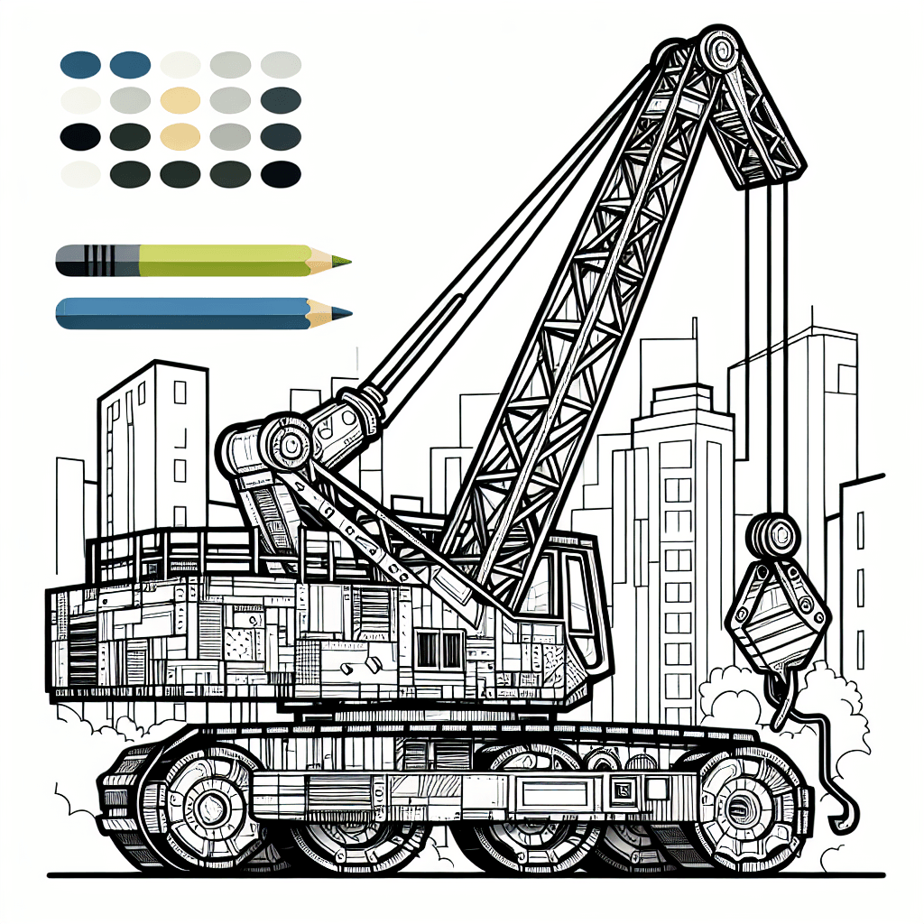 Additional demolition crane coloring page 1