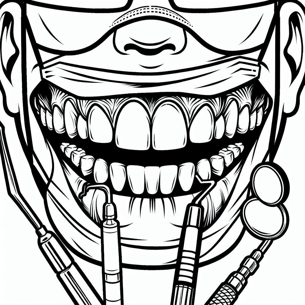 Additional dentist smile coloring page 1