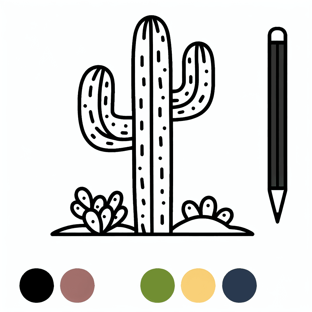 desert cactus coloring pages