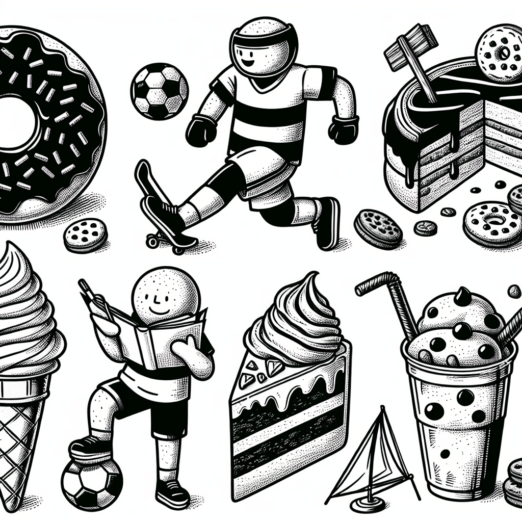 Additional desserts coloring page 2