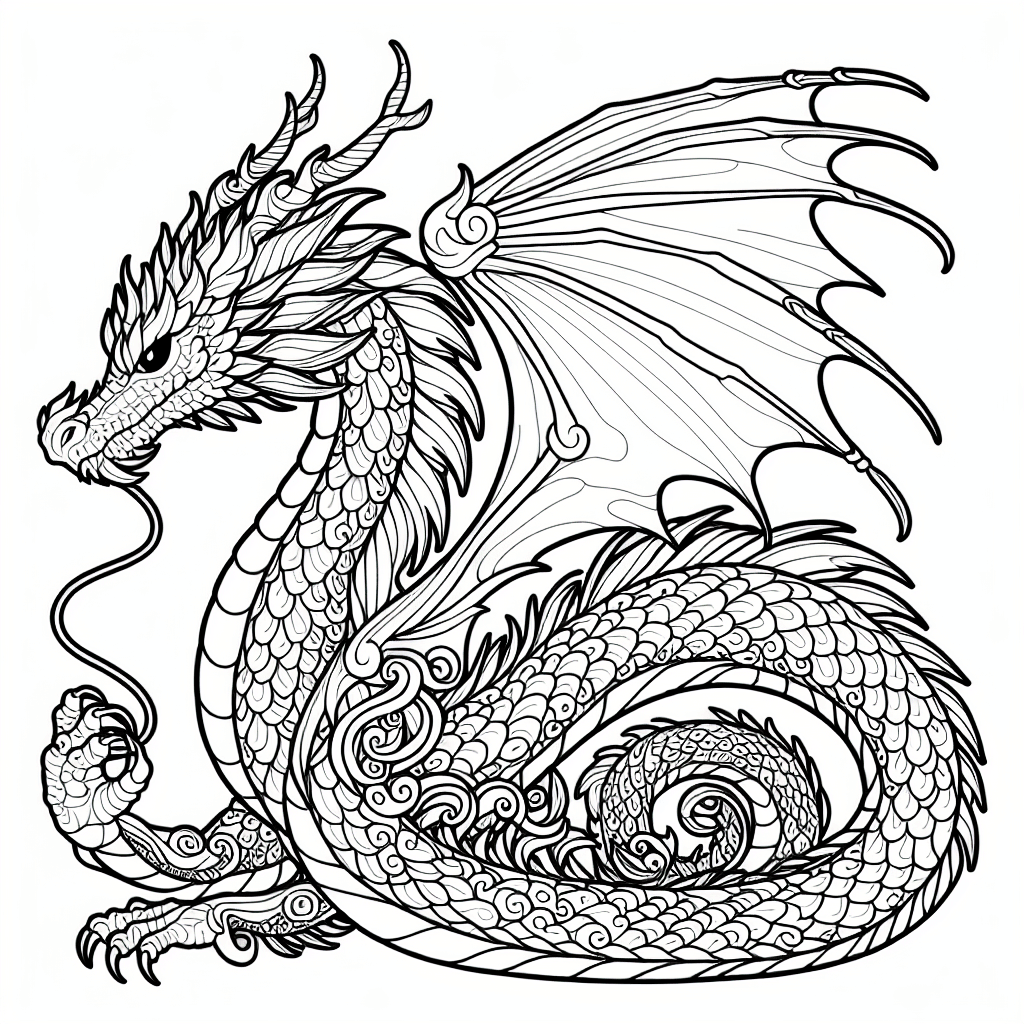 detailed dragon coloring pages