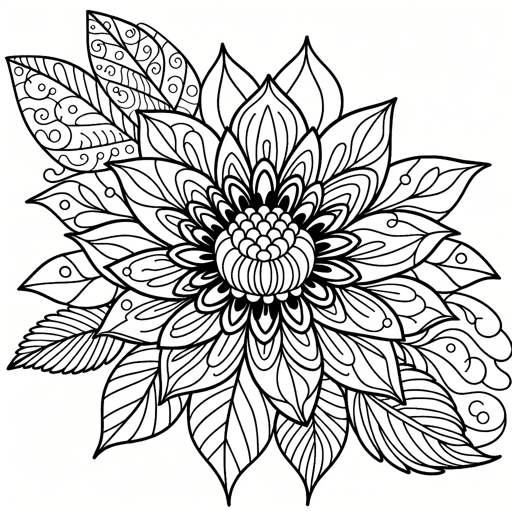 detailed flower coloring pages