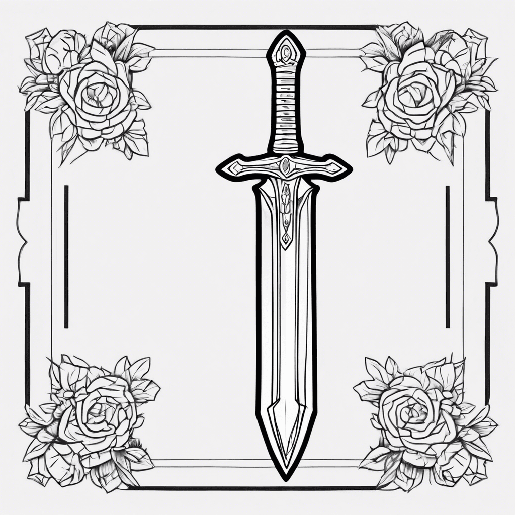 Additional diamond sword coloring page 1