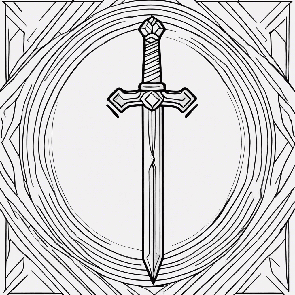 Additional diamond sword coloring page 2