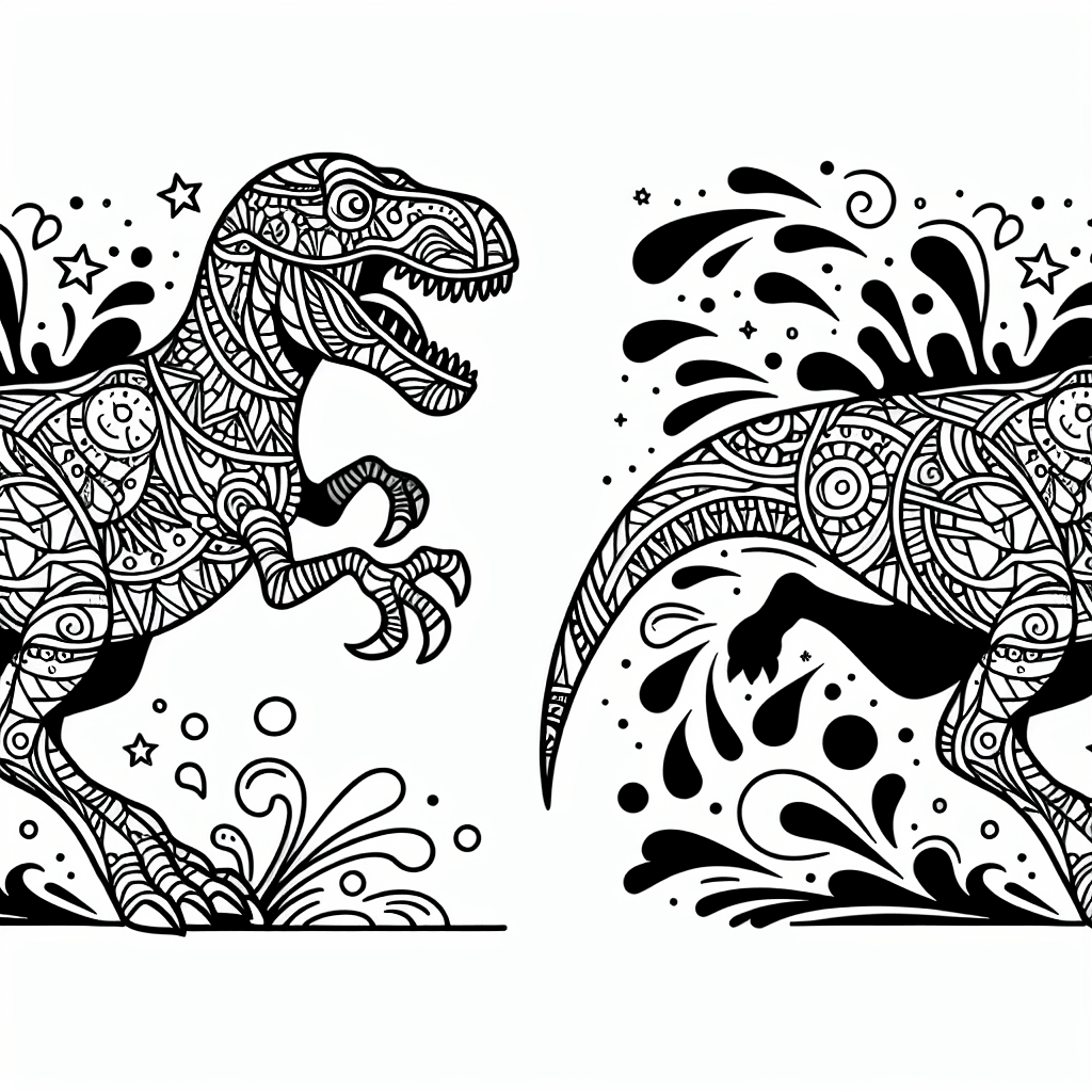 Additional dino race coloring page 1