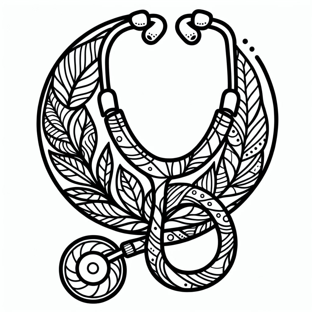 Additional doctor stethoscope coloring page 1