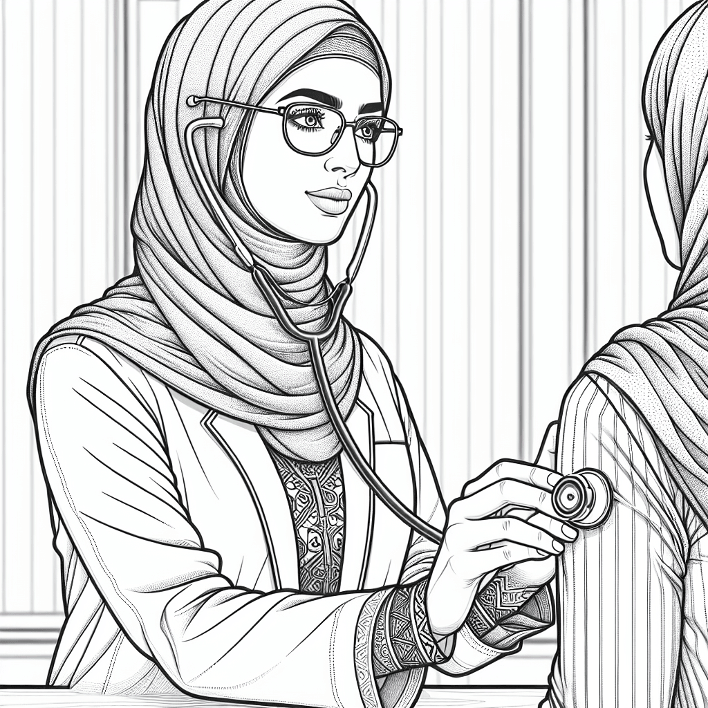 Additional doctor stethoscope coloring page 2