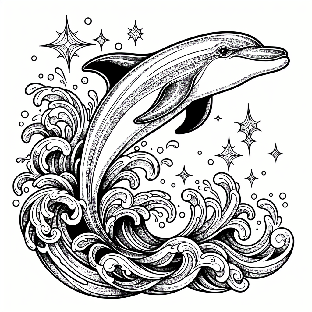 Additional dolphin sparkle coloring page 2