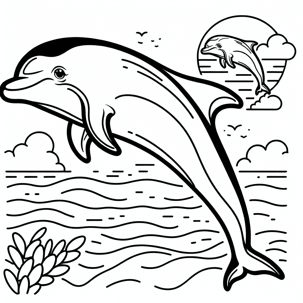 Additional dolphin coloring page 1