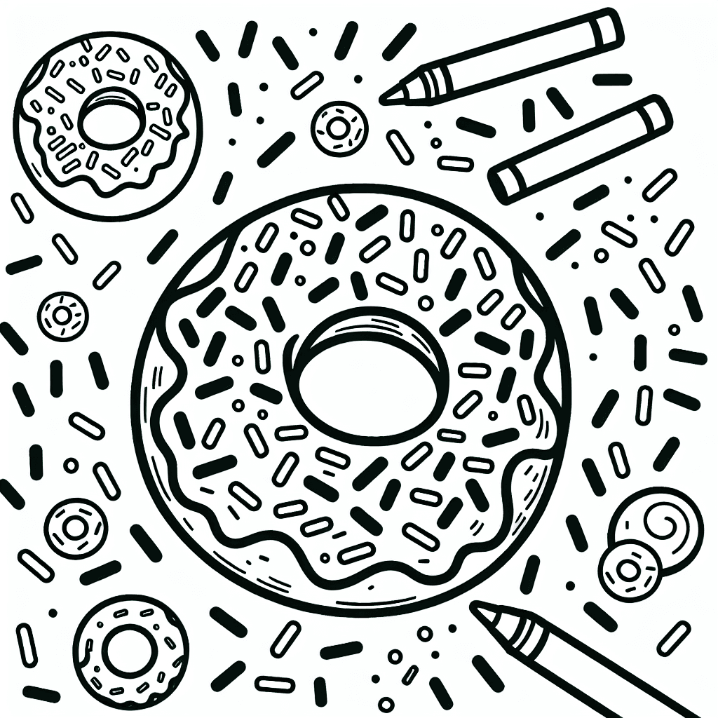 donut sprinkles coloring pages