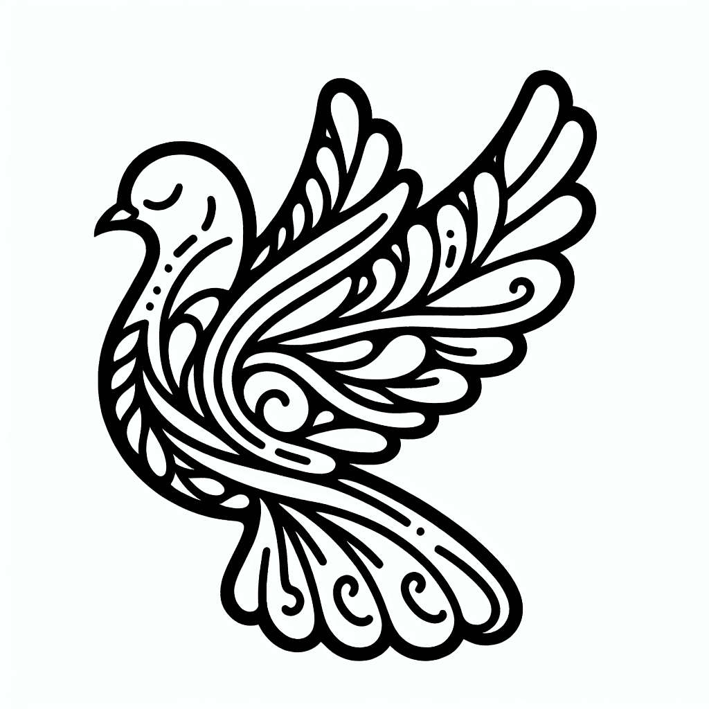 Additional dove peace coloring page 1