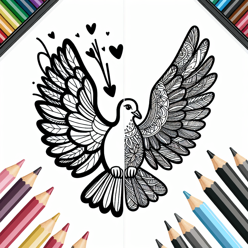 Additional dove peace coloring page 2