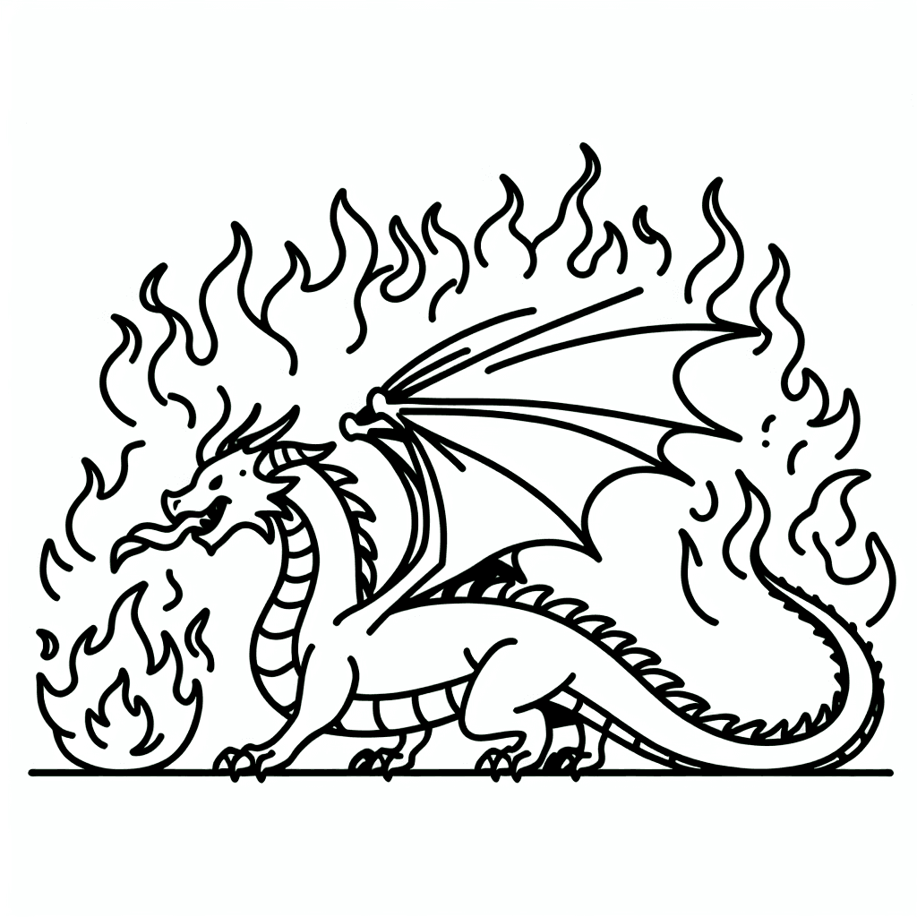 dragon fire coloring pages