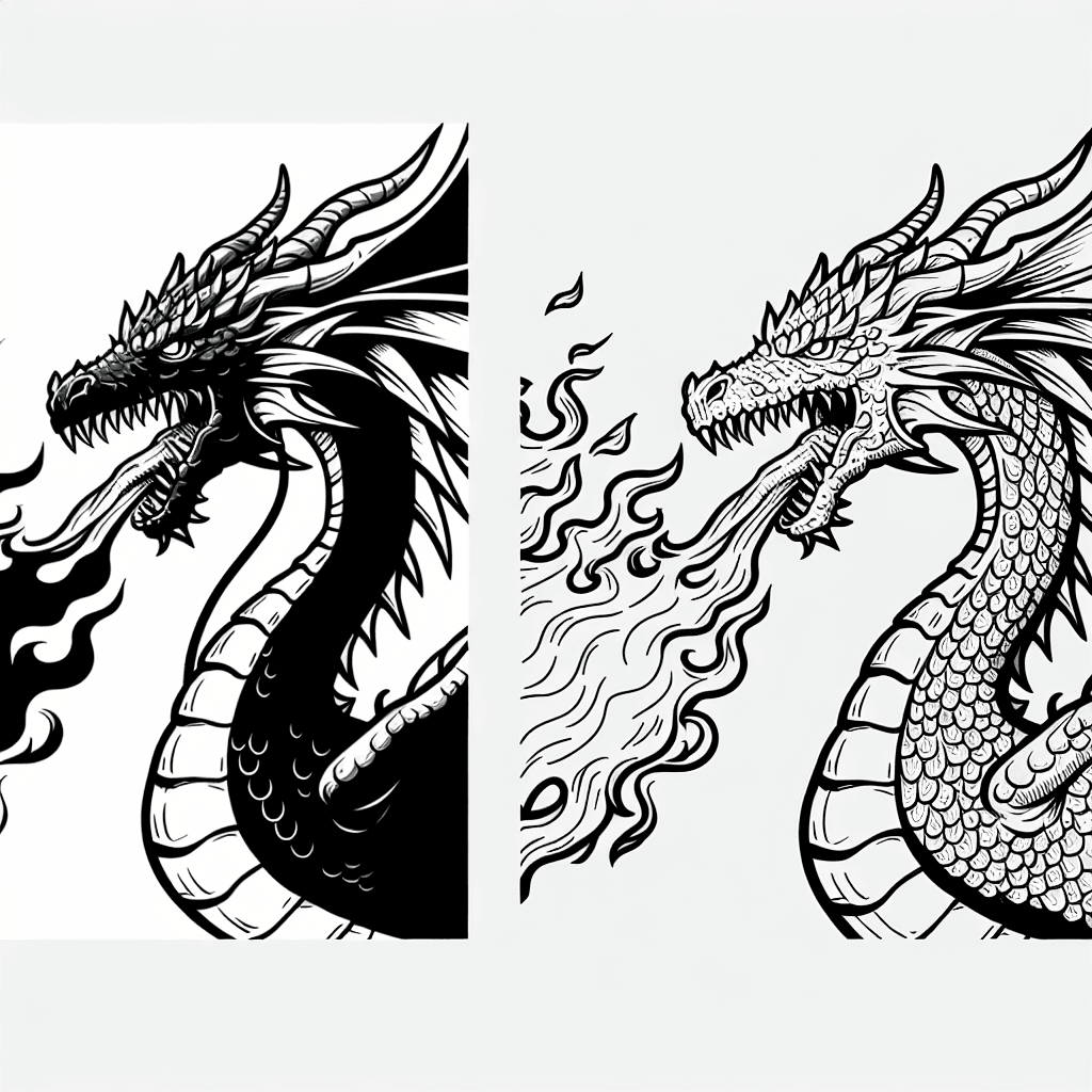 Additional dragon fire coloring page 1