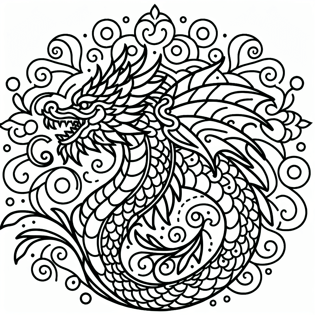 dragon mandala coloring pages