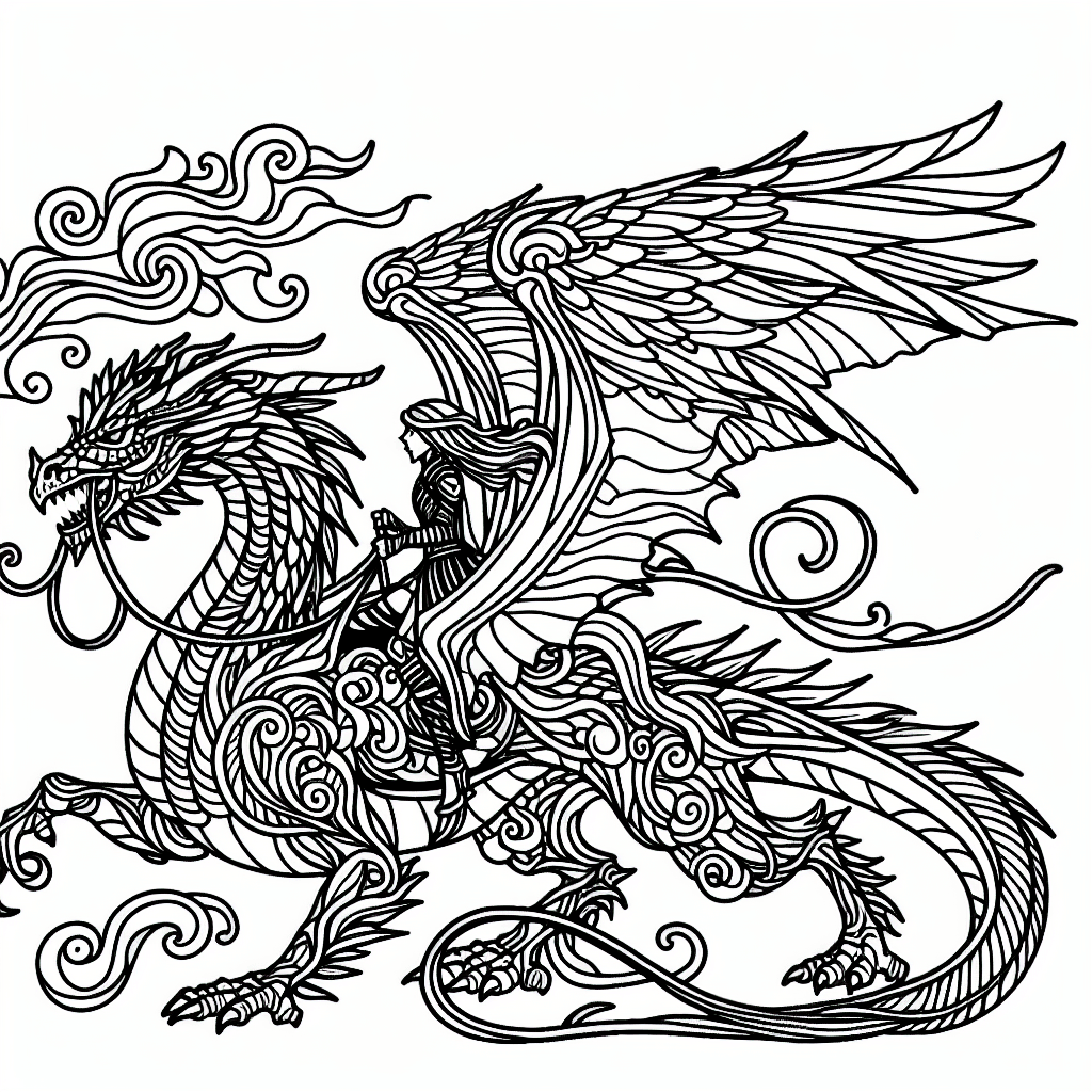 dragon rider coloring pages