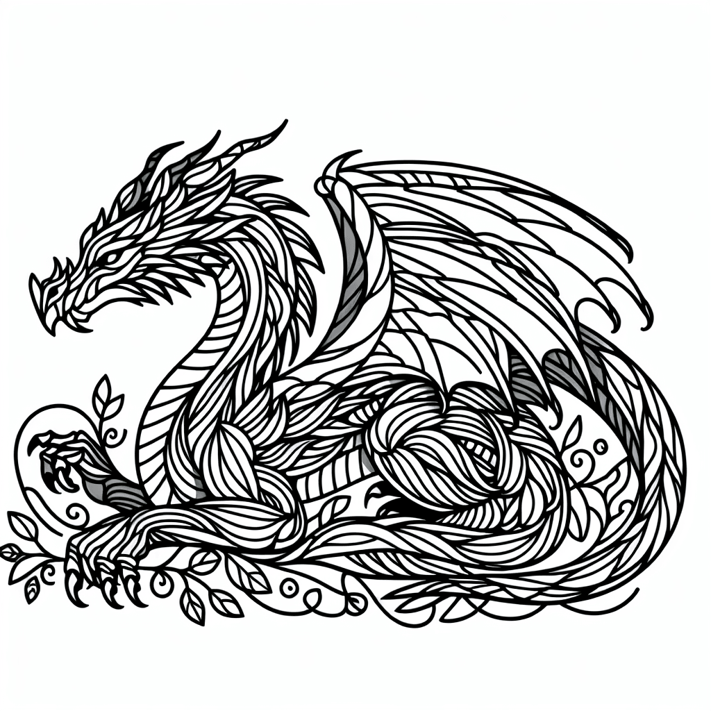 Additional dragon coloring page 1