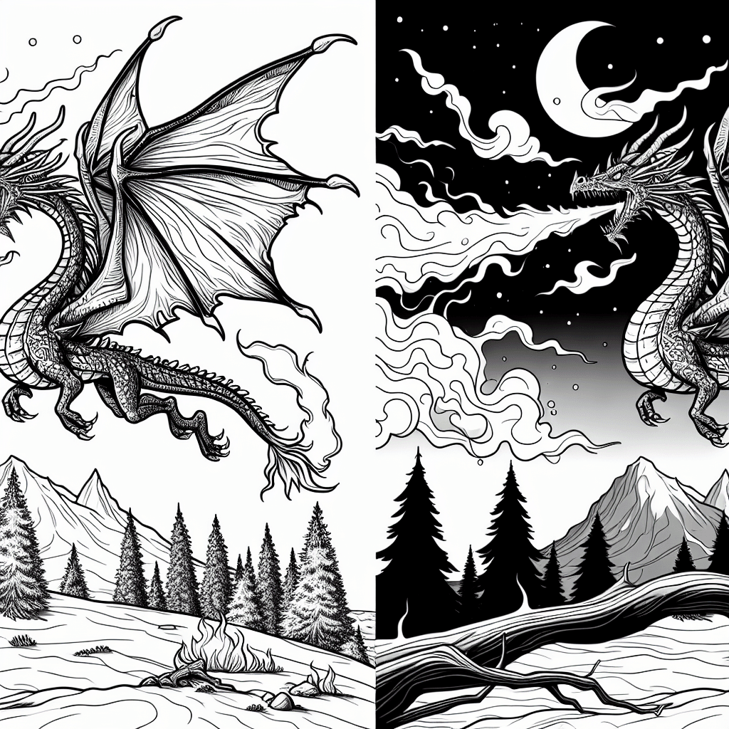 Additional dragon coloring page 2