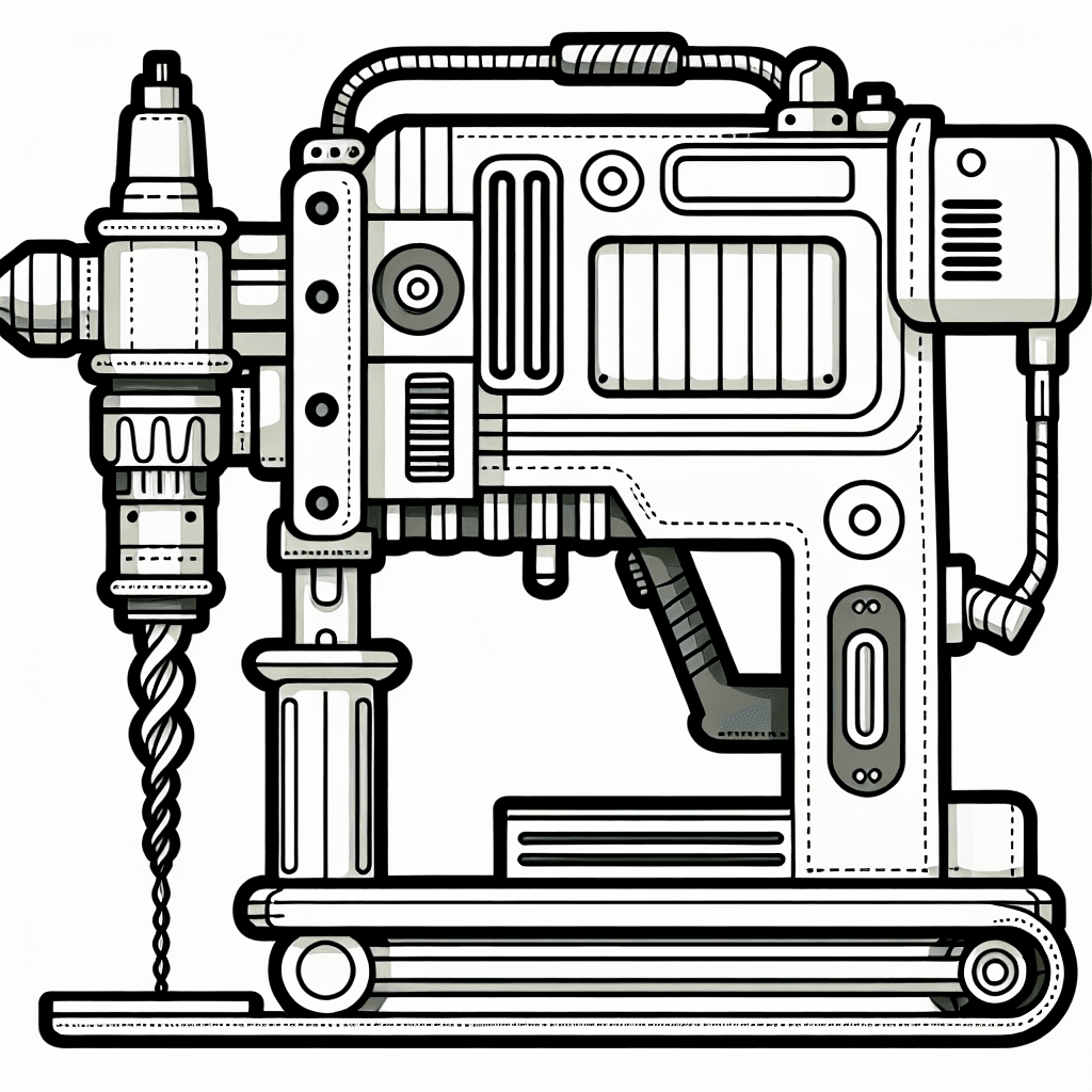 drilling machine coloring pages