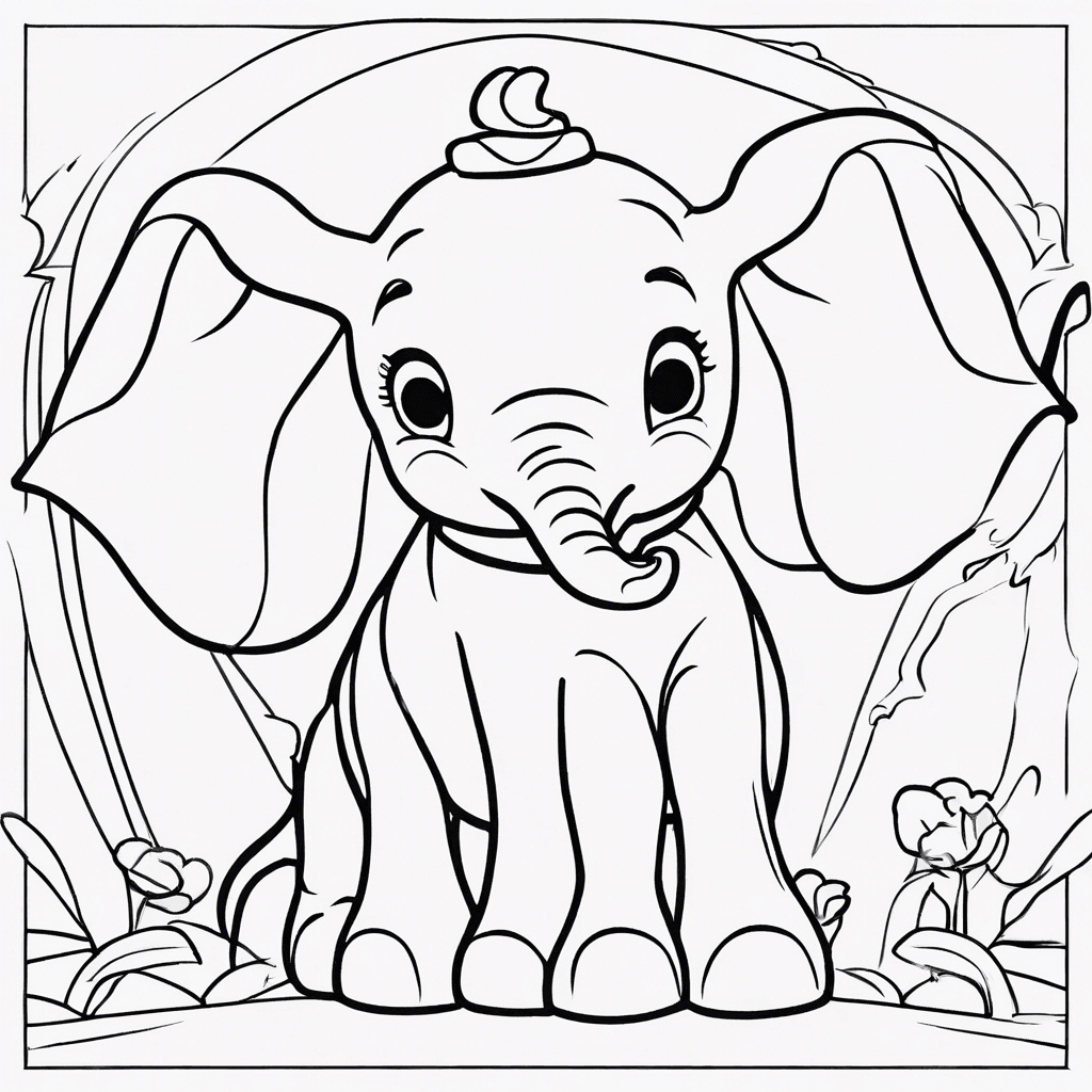 Additional dumbo coloring page 1