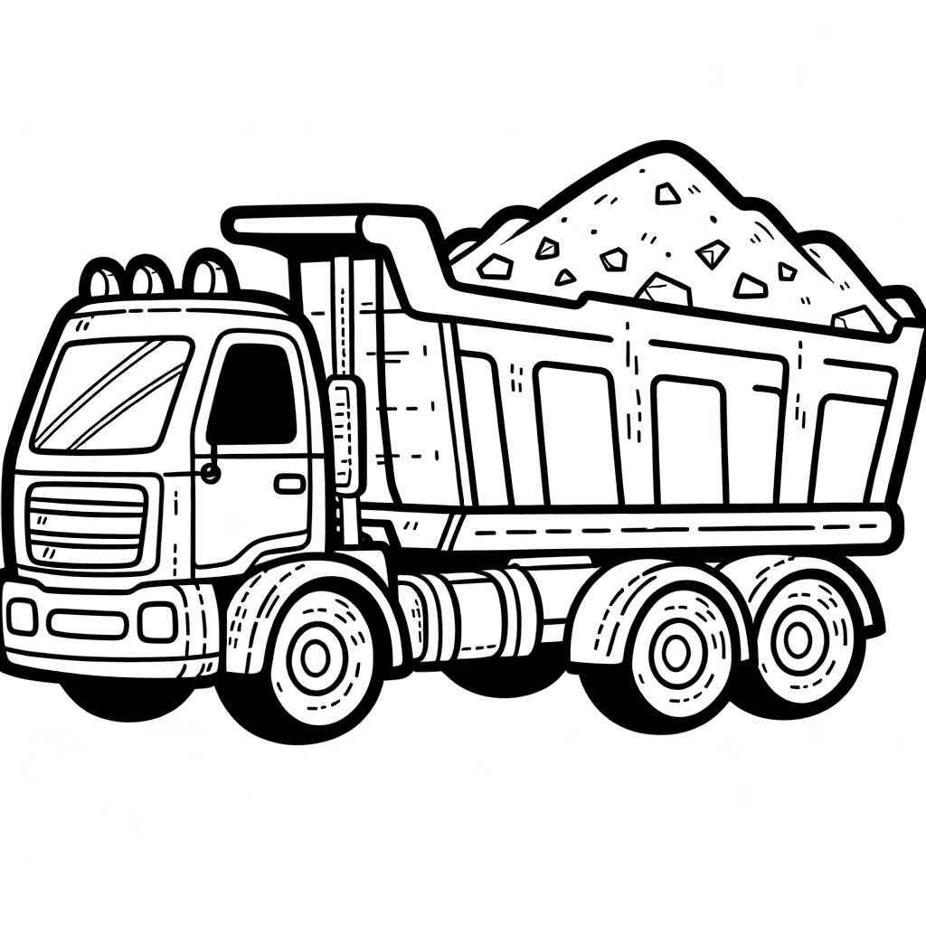 dump truck load coloring pages