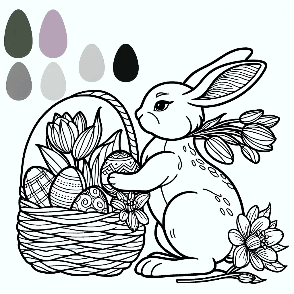 Additional easter bunny coloring page 1