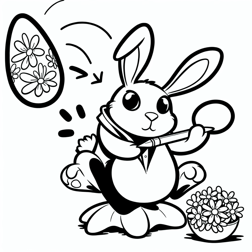 Additional easter bunny coloring page 2