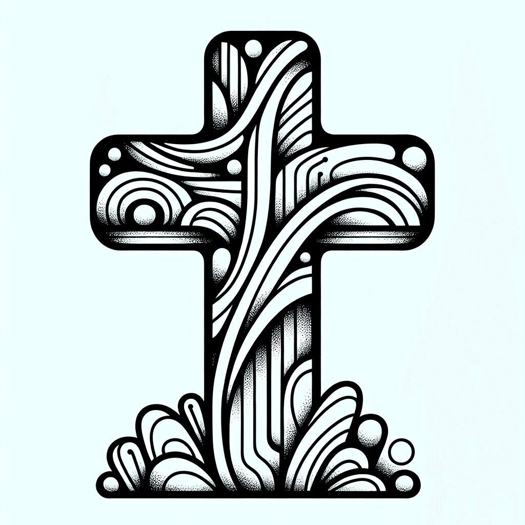 Additional easter cross coloring page 2