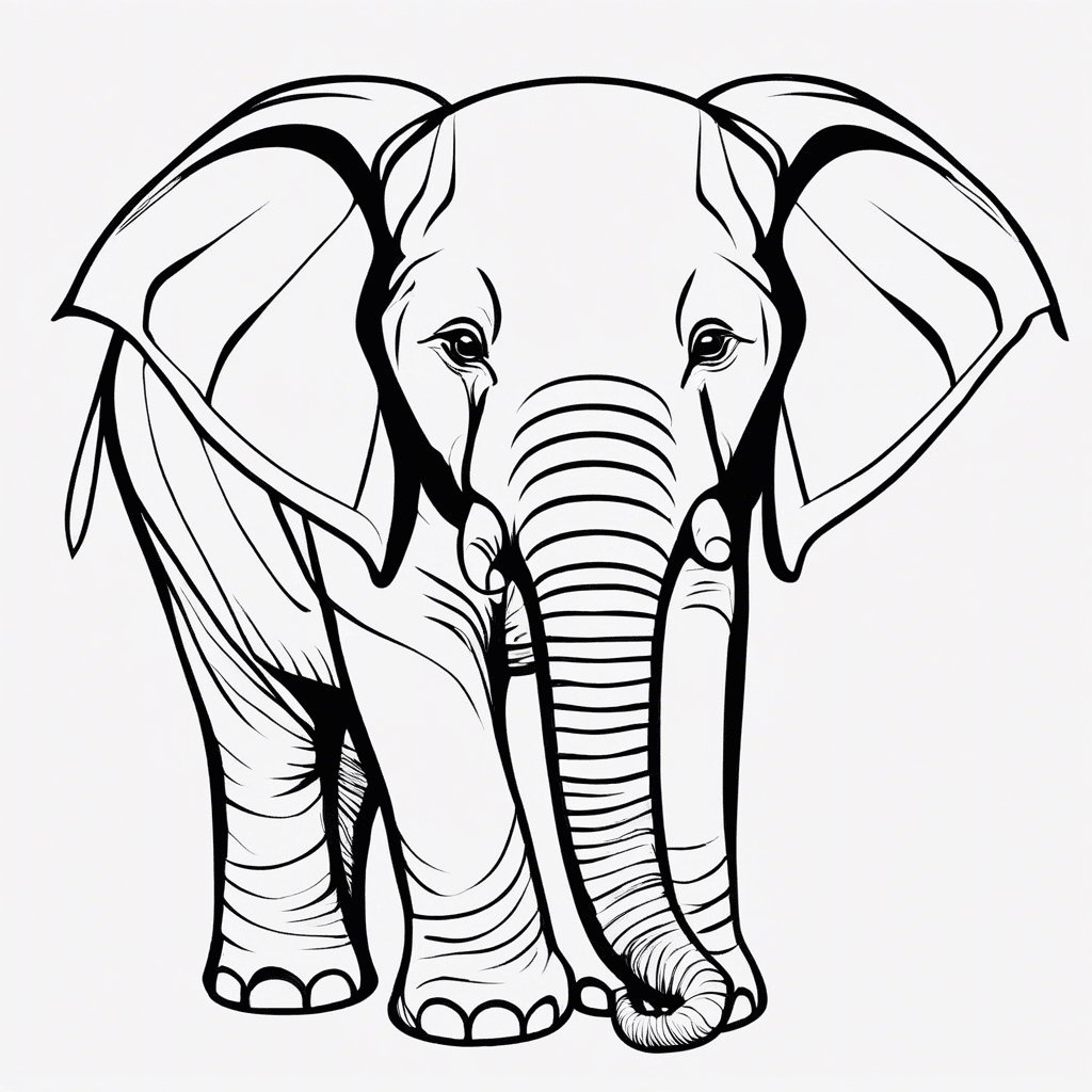 Additional elephant coloring page 2