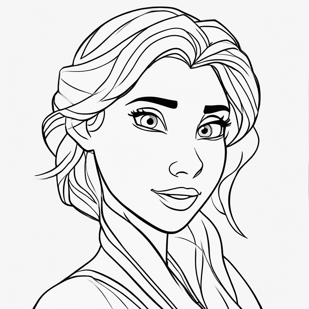 Additional elsa frozen coloring page 1