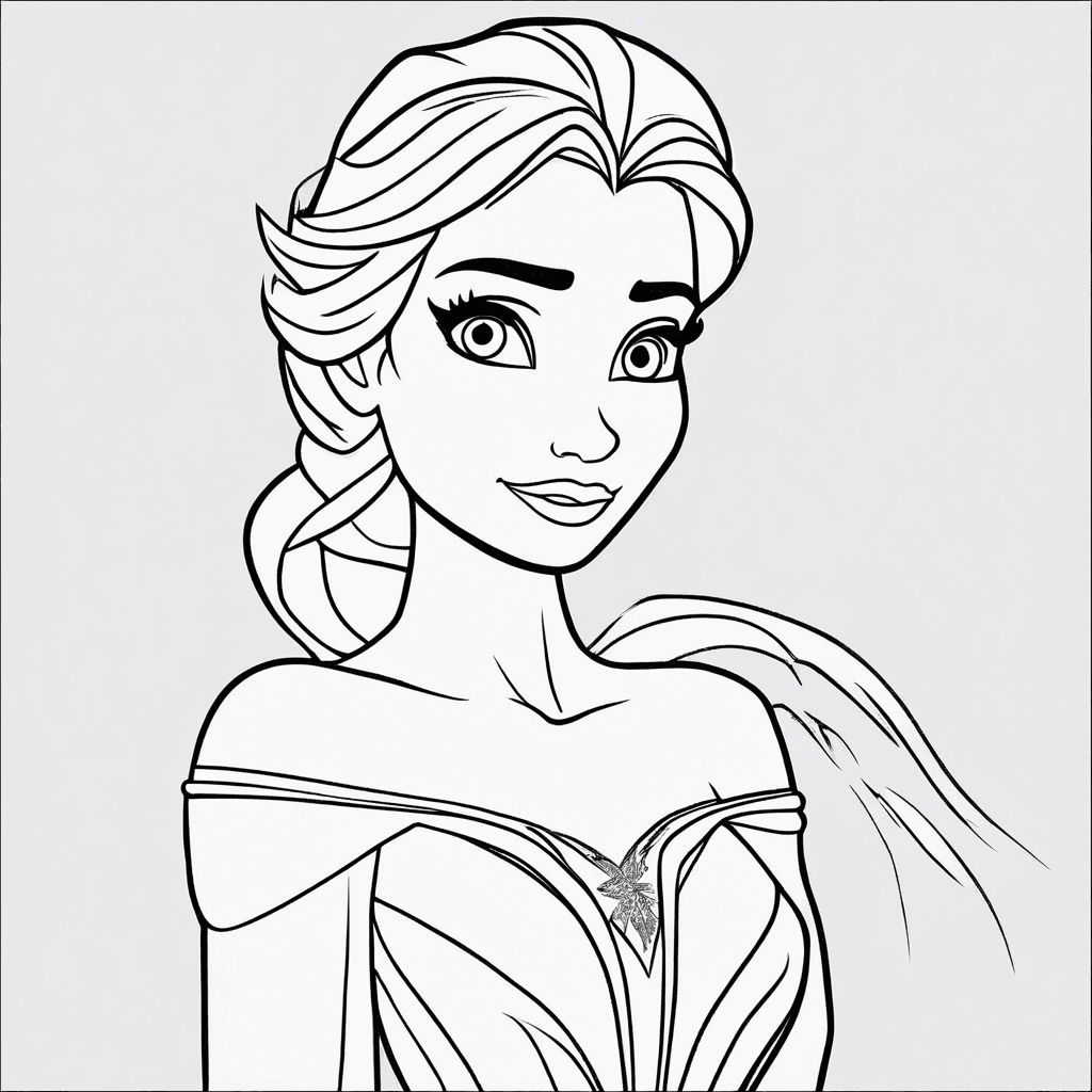 Additional elsa frozen coloring page 2