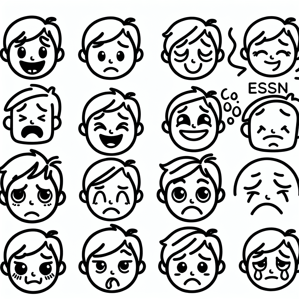 emotion faces coloring pages