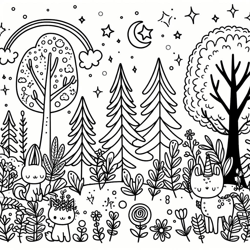 enchanted forest coloring pages