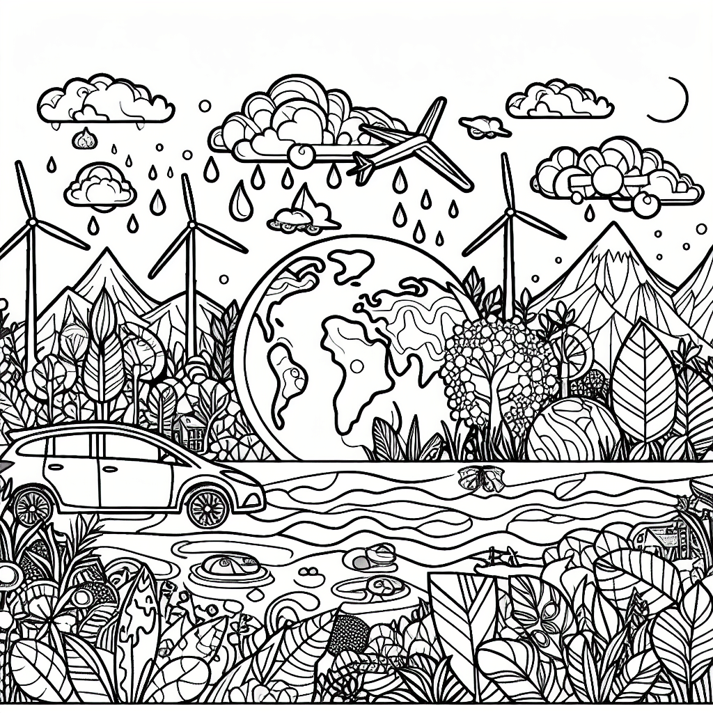 Additional environmental nature coloring page 1